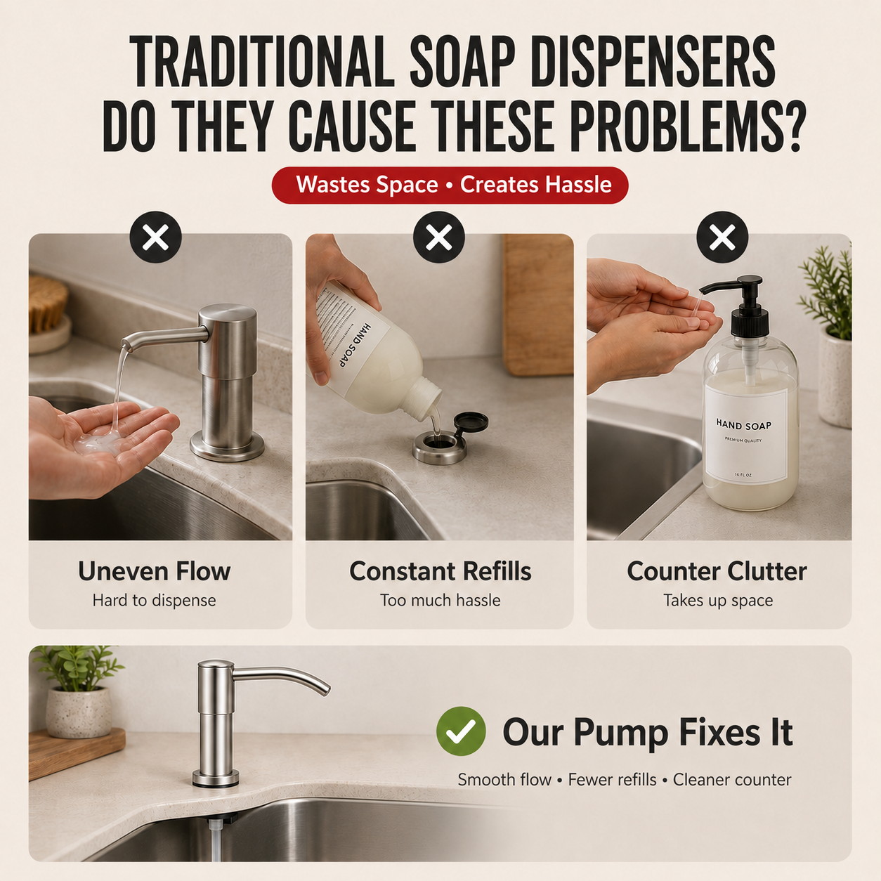 304 Stainless Steel Soap Dispenser Extension Tube Kit