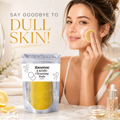 🌿 Natural Turmeric & Kojic Acid Gentle Face Cleansing Pads