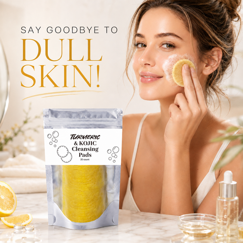 🌿 Natural Turmeric & Kojic Acid Gentle Face Cleansing Pads