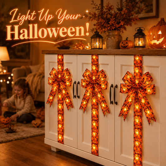 🎃LED Halloween Door & Cabinet Bows (2-Pack)