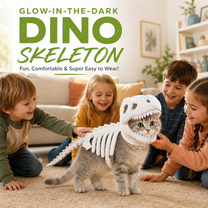 🦖 Glow-in-the-Dark Dino Skeleton Pet Costume