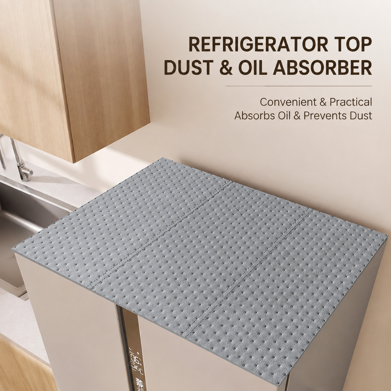 🧽5-piece pack of disposable refrigerator top oil-absorbing pads