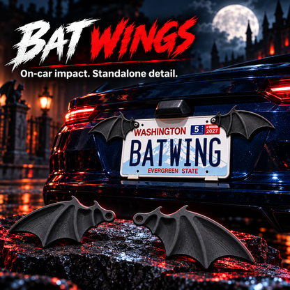 🦇 3D Bat Wing License Plate Decoration - Gothic Car Accessories
