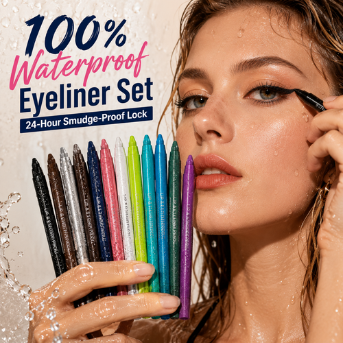 All-Day Flawless: 12-Color Waterproof Gel Eyeliner Pencil Set
