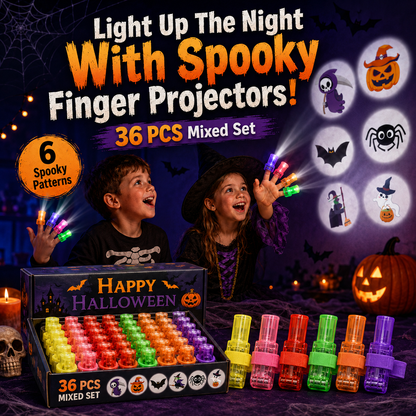 🎃 Spooky Pattern Finger Projector Lights – 36-Pack