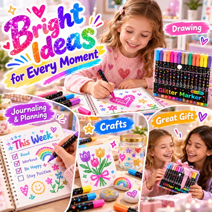 ✨ Dual-color glitter pen – making every detail shine