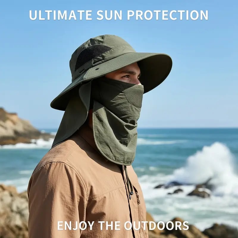 🌞 Spring/Summer Fisherman Hat 🏕️ Detachable Sun Protection