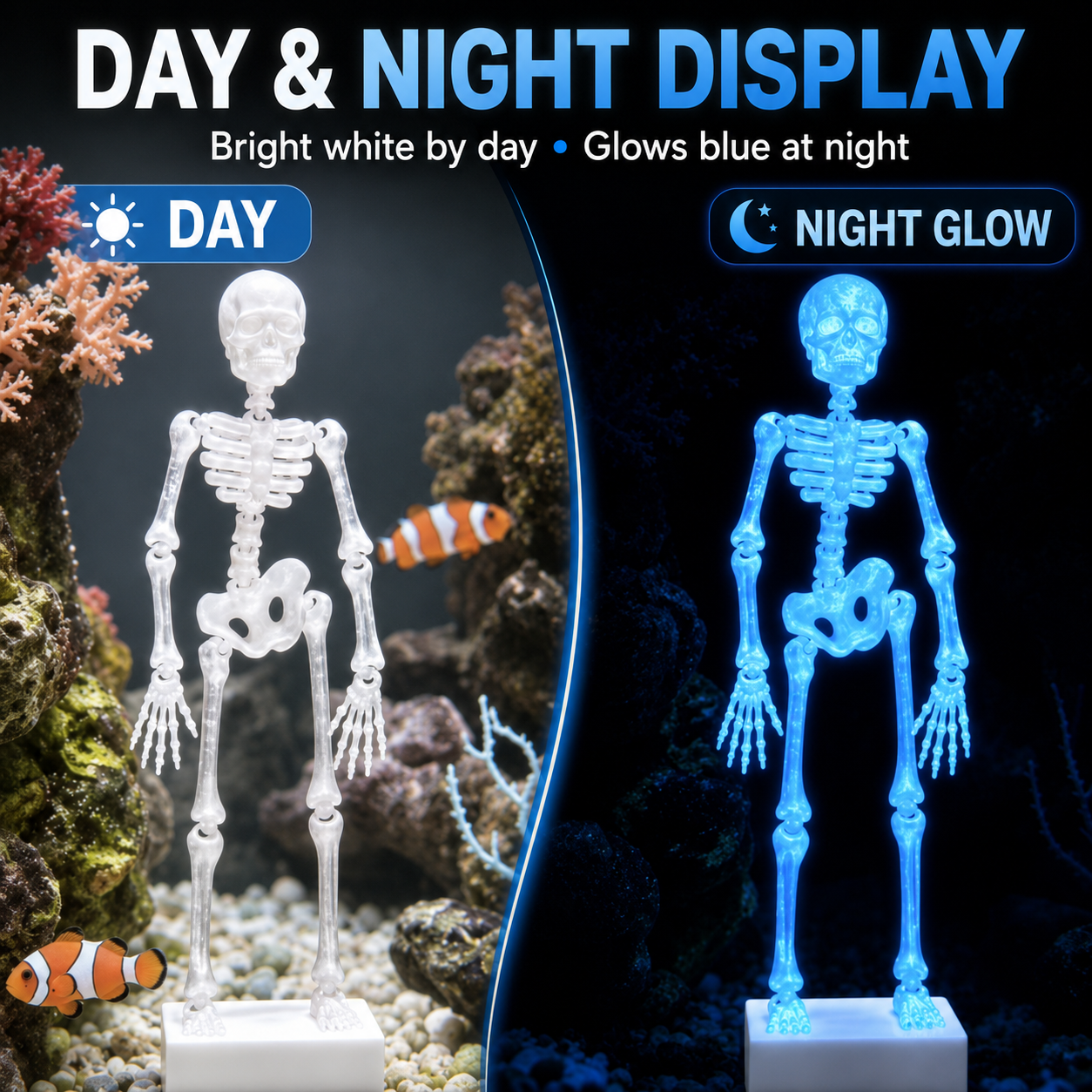 White (Glow in the Dark Blue)