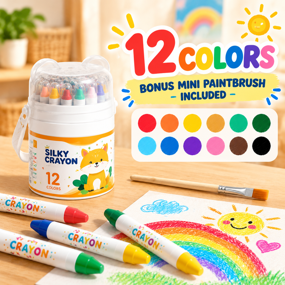 🎨 Washable Silky Twist-Up Crayons