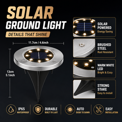 🌟 Solar Stainless Steel In-Ground Garden Lights 🌟