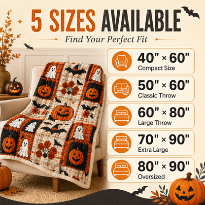 Spooky Cozy Halloween Throw Blanket👻