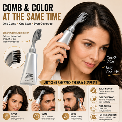 Instant Gray Coverage Hair Dye Comb