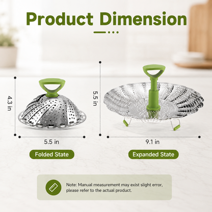 🛡️Stainless steel folding lotus telescopic steamer
