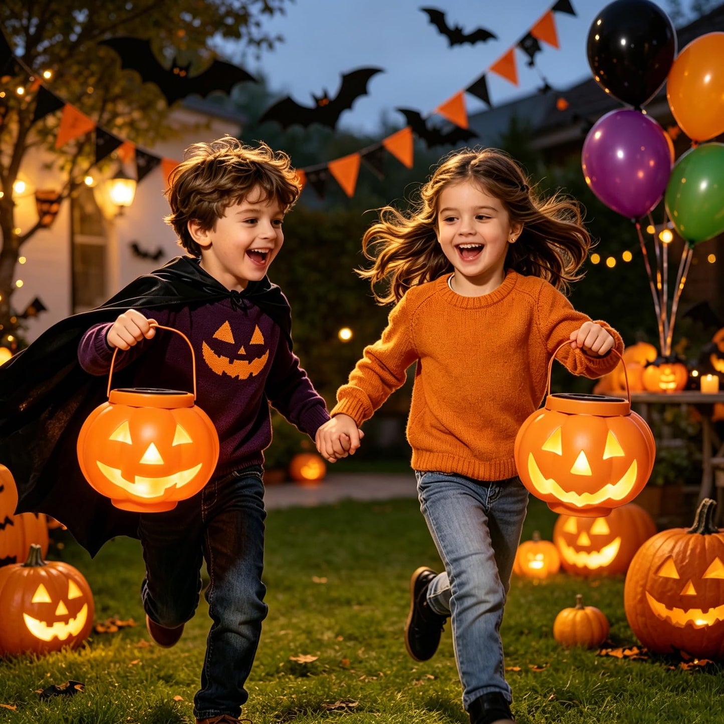 🎃 Solar-Powered Pumpkin Lantern | IP65 Weatherproof & Auto-Lit Halloween Decor