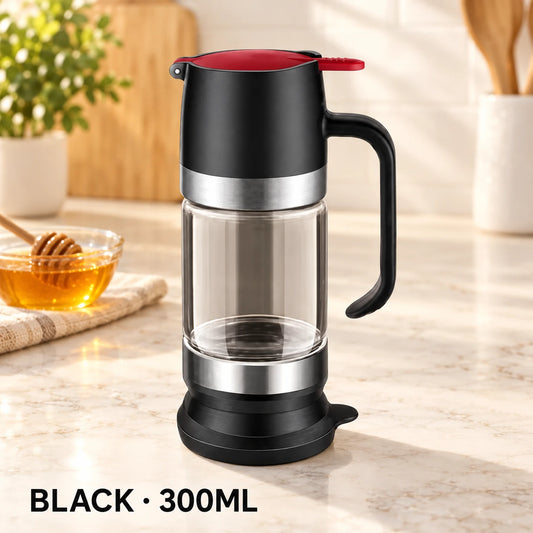 300 mL Press-to-Pour Honey & Syrup Glass Dispenser