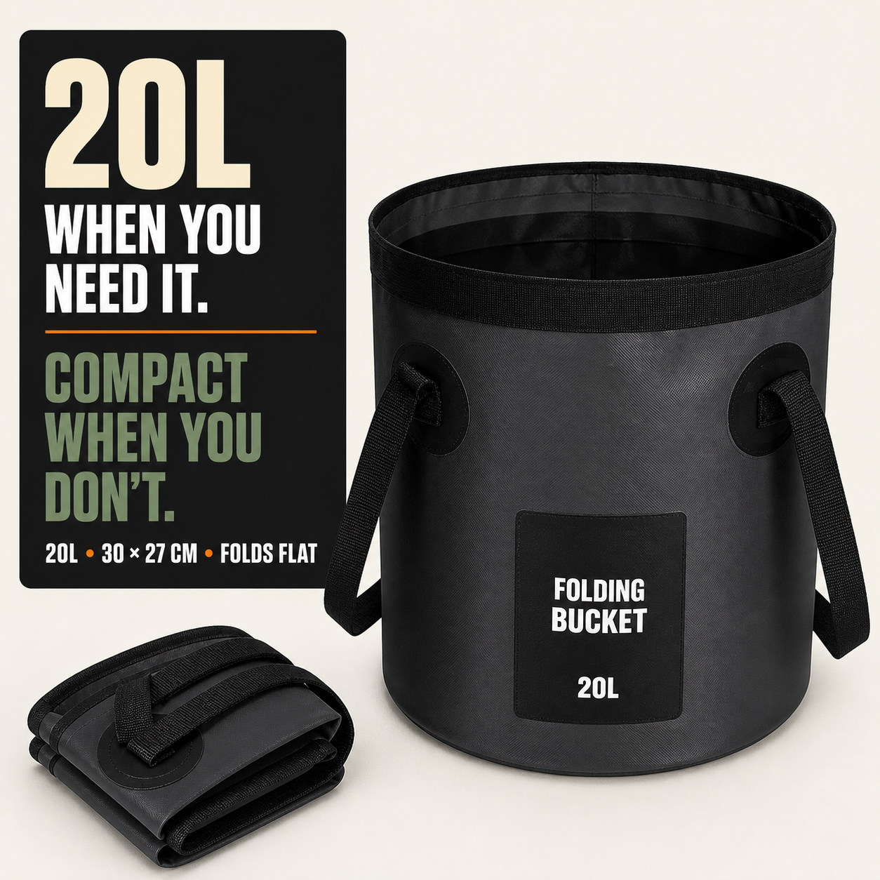 20L Collapsible Bucket | Folding Water Bucket