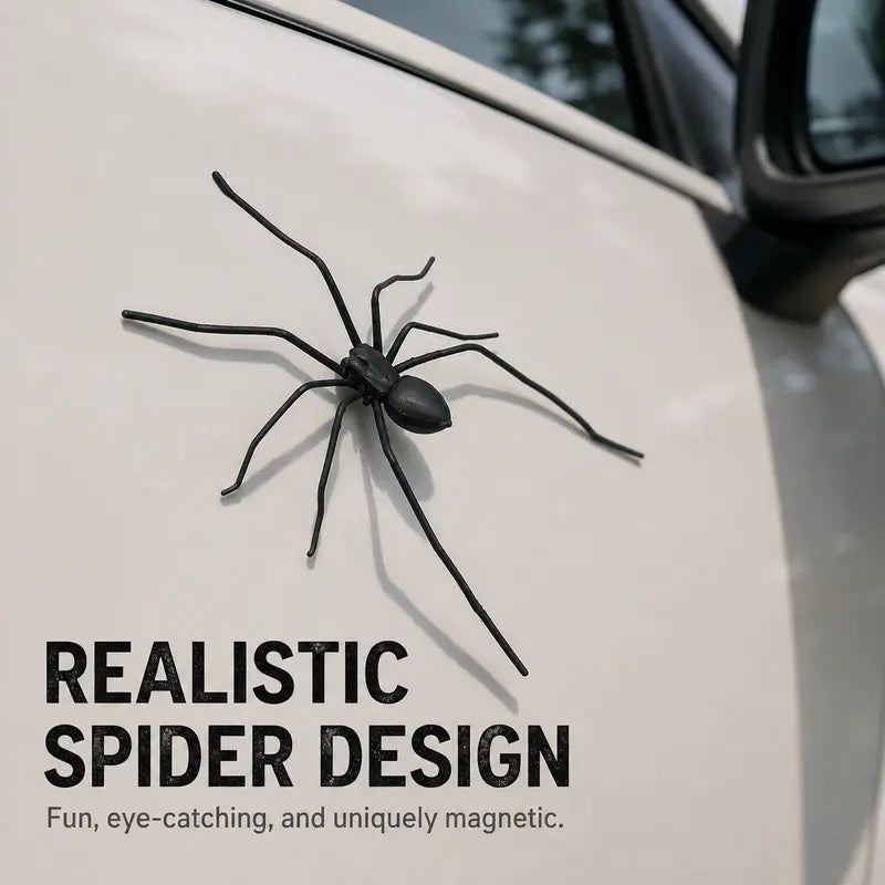 🕷️Magnetic S-shaped Spider Car Decor Sticker - Suitable for cars, trucks, motorcycles, garages, and metal surfaces