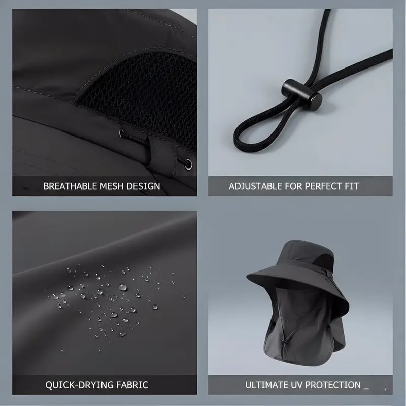🌞 Spring/Summer Fisherman Hat 🏕️ Detachable Sun Protection