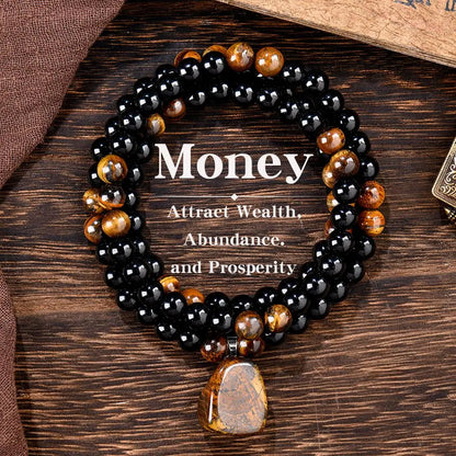 ✨ Money Attraction Necklace 💰 Green Aventurine & Tiger Eye Crystal