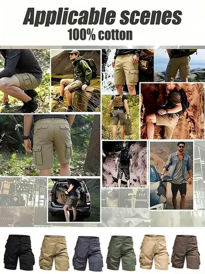 🩳 Men's Tactical Cargo Shorts 🔥 Heavy-Duty Multi-Pocket Design