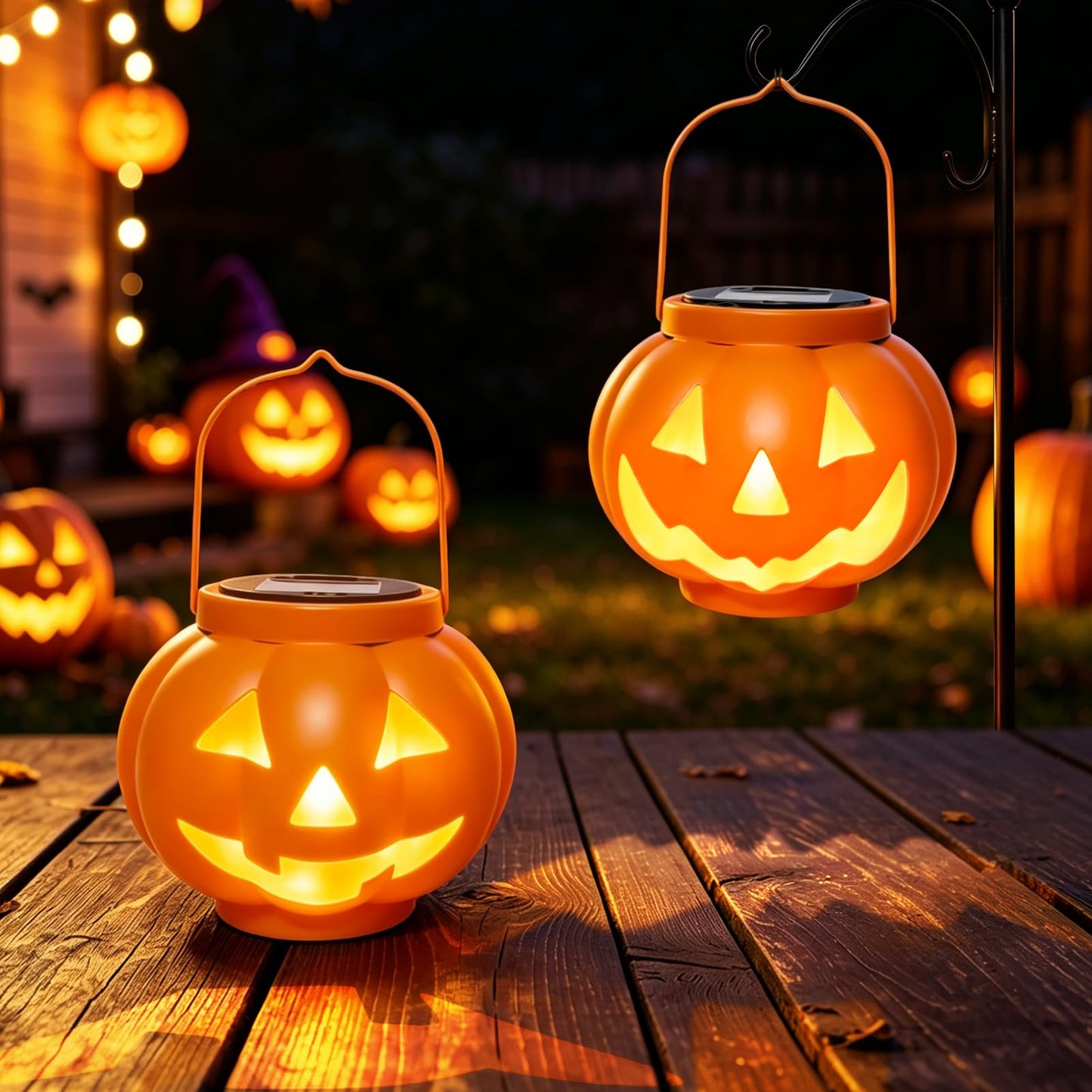 🎃 Solar-Powered Pumpkin Lantern | IP65 Weatherproof & Auto-Lit Halloween Decor