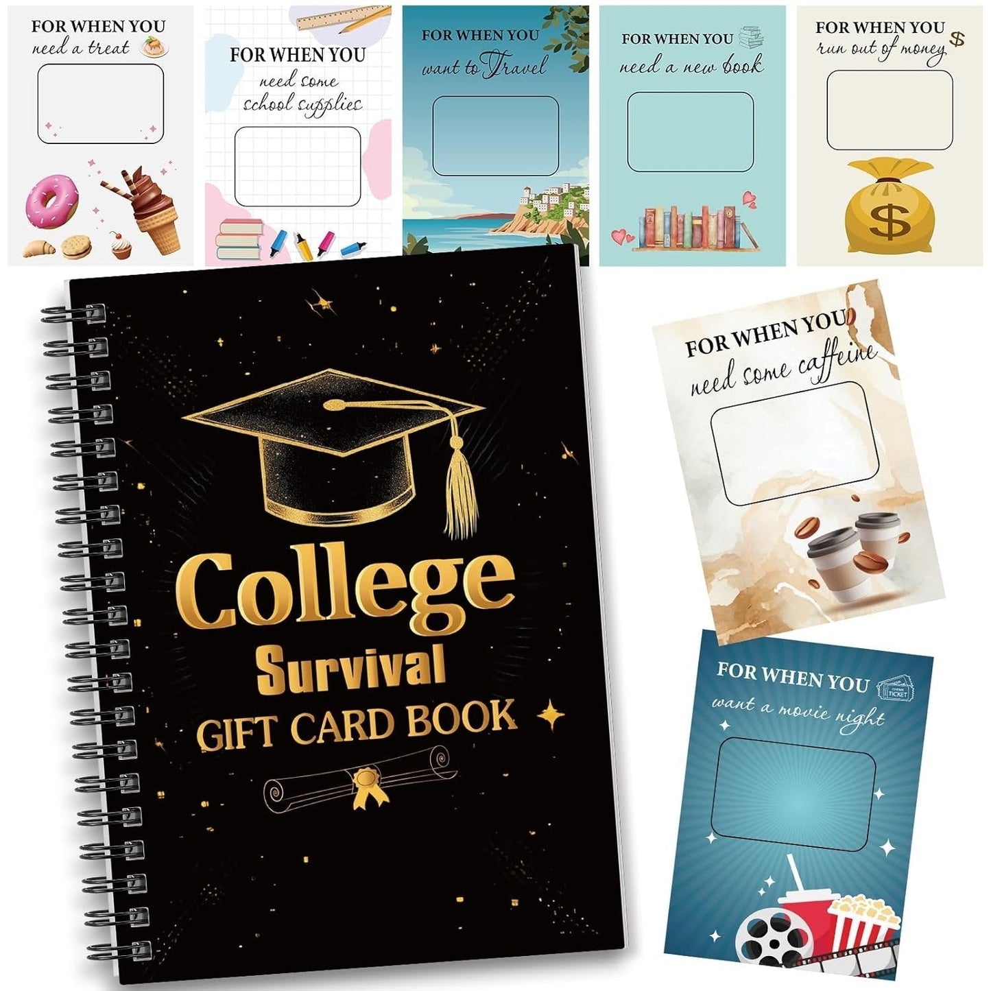 🎓 College Survival Gift Card Book 📚 Surprise on Every Page