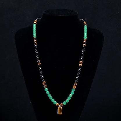 ✨ Money Attraction Necklace 💰 Green Aventurine & Tiger Eye Crystal