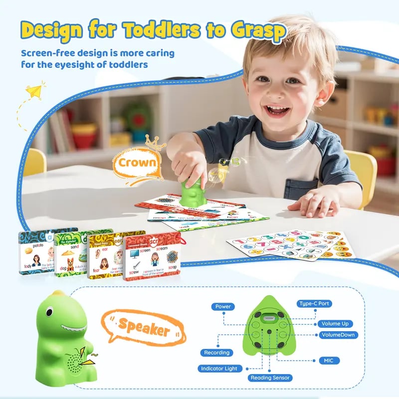 Dinosaur Talking Flash Cards for Kids – Turn Playtime Into Fun Learning Moments
