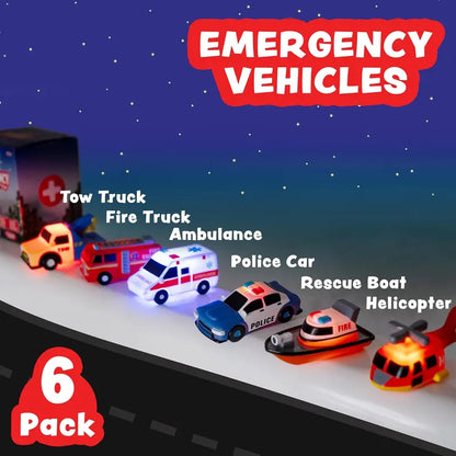 🚑6-Piece Baby Emergency Car Bath Toy - Water-Changing, Floating, Light-Up Sensory Learning Tool