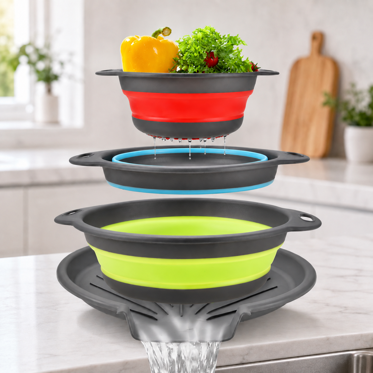 🌊Foldable Drain Basket Set - with Drain Base