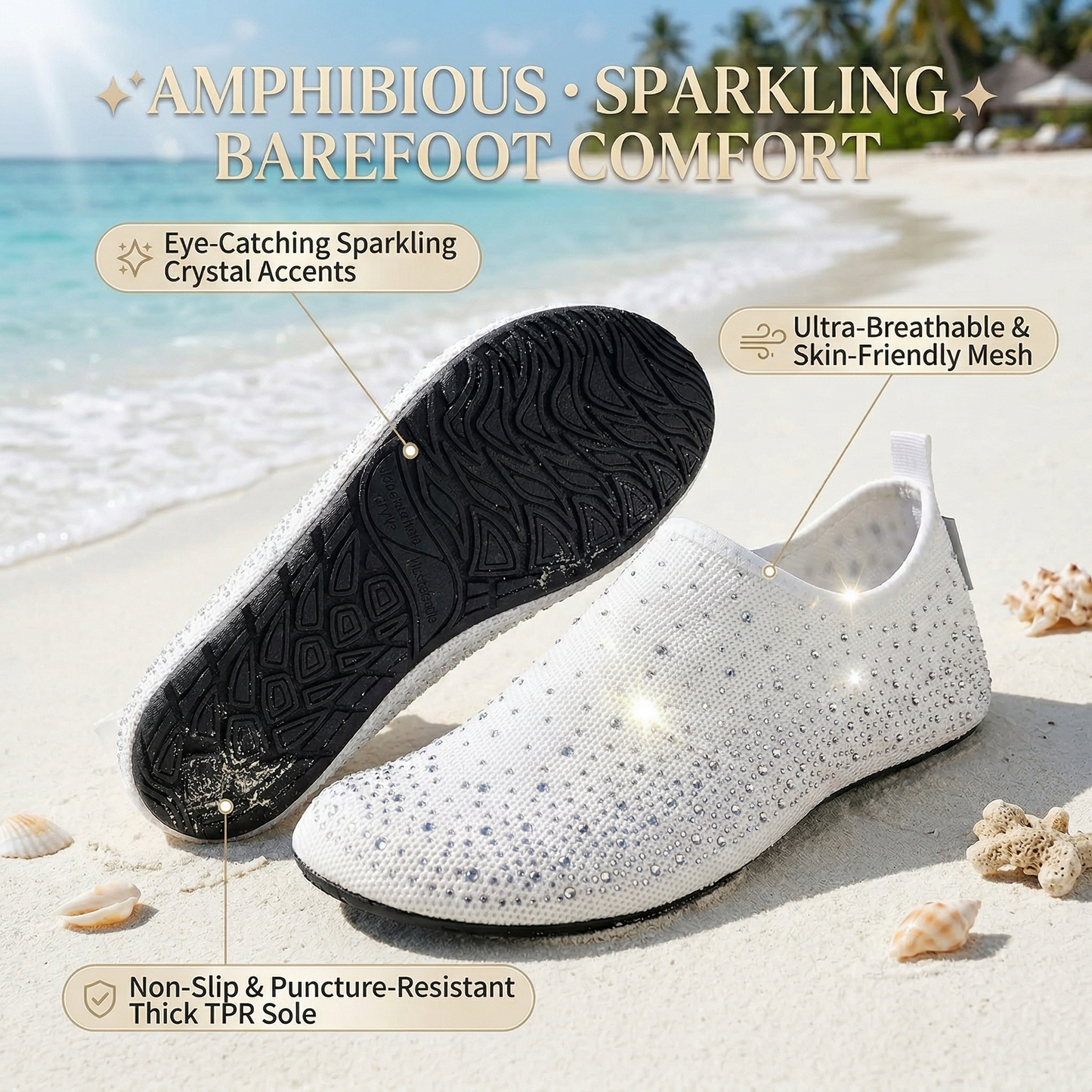 🔥 Women's Barefoot Aqua Socks: All-in-One for Beach, Swim, Yoga & Home