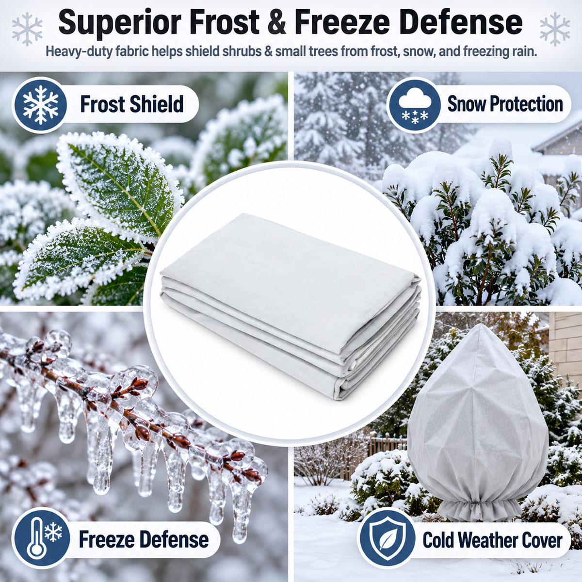 🌱Plant cover with zipper, drawstring, and transparent panel - suitable for trees, plants, and shrubs