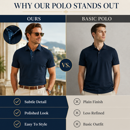 👔 Men's Premium Contrast Collar Polo
