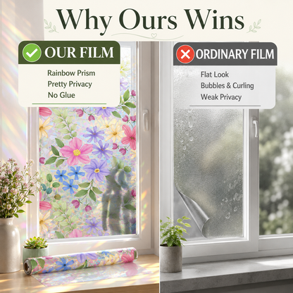 🌸 Colorful Floral Rainbow Prism Window Cling
