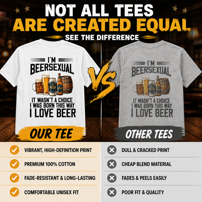 🍻 "I'm Beersexual" Graphic Tee | The Ultimate Beer Lover Tee