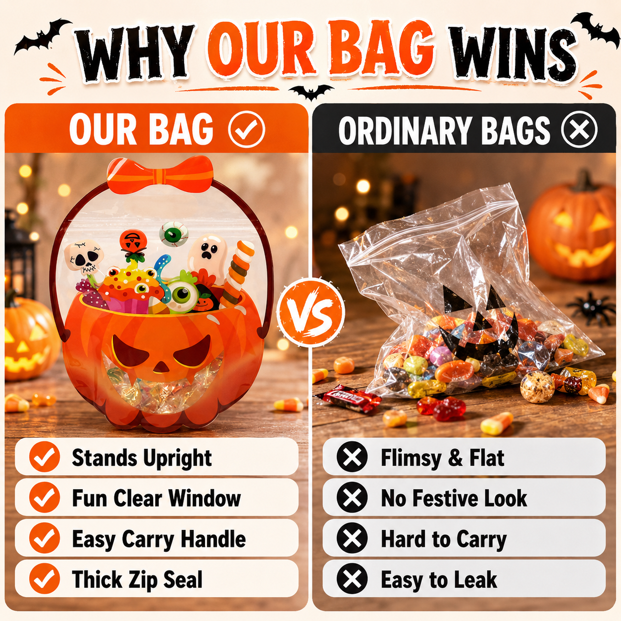 🎃 Stand-Up Halloween Goodie Bags