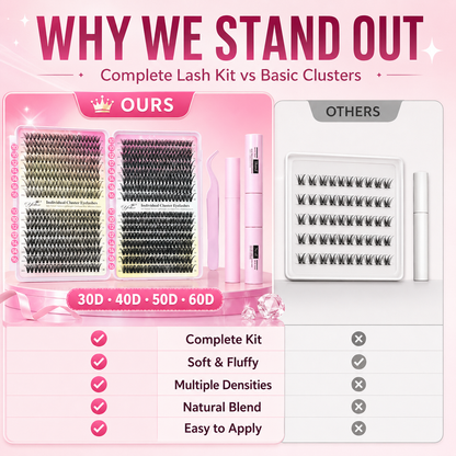 💖 All-in-One Eyelash Book (32 Rows / 640 Clusters)
