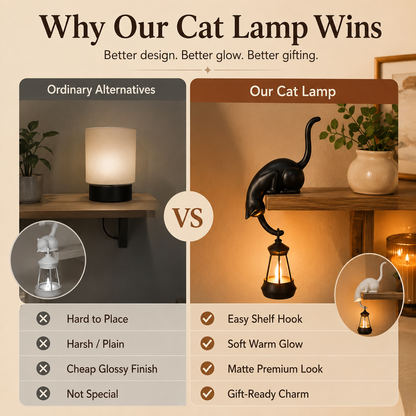 🐱 Cozy Hanging Cat Shelf Lantern
