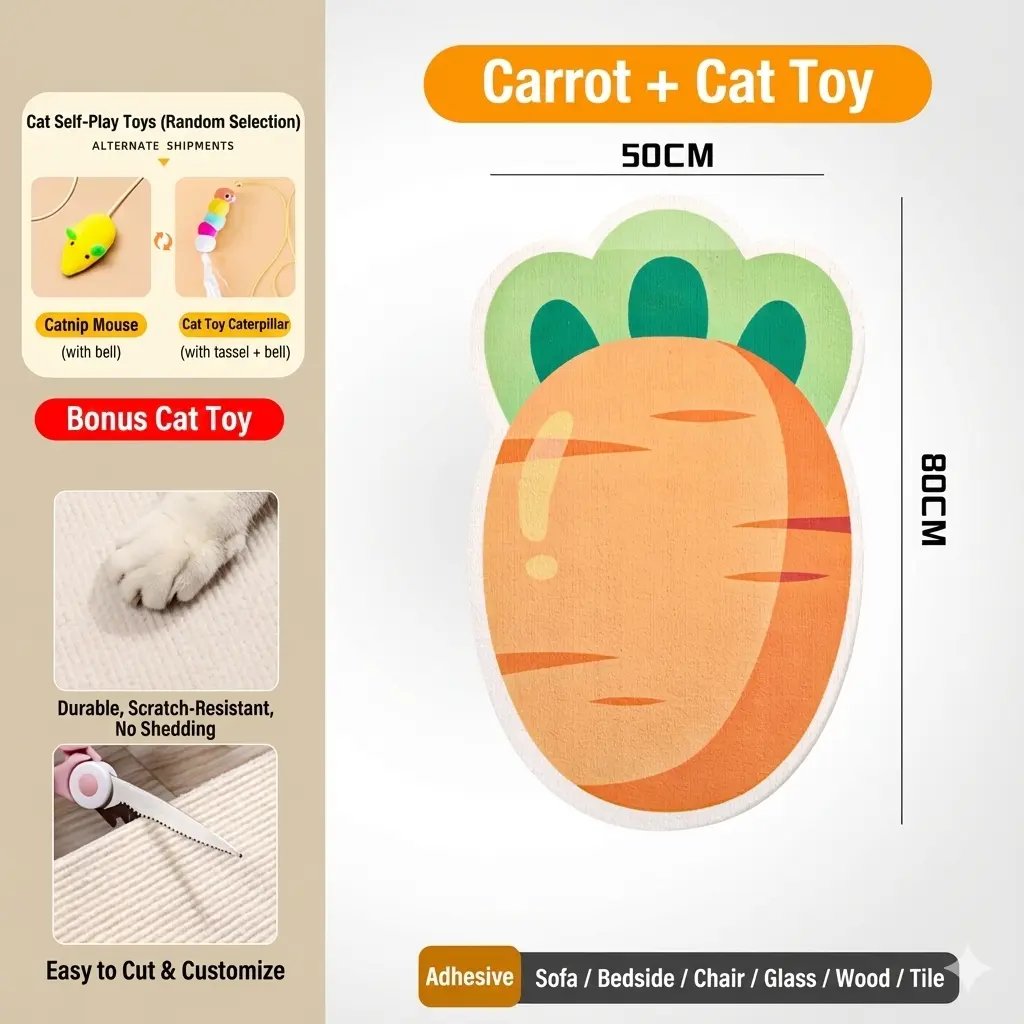 SmartWell Cat Scratcher Mat – Self-Adhesive Wall & Furniture Protector 🐱✨