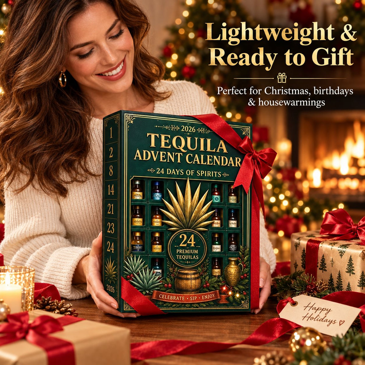 24-Day Mini Tequila Bottle Advent Blind Box for Holiday Celebration