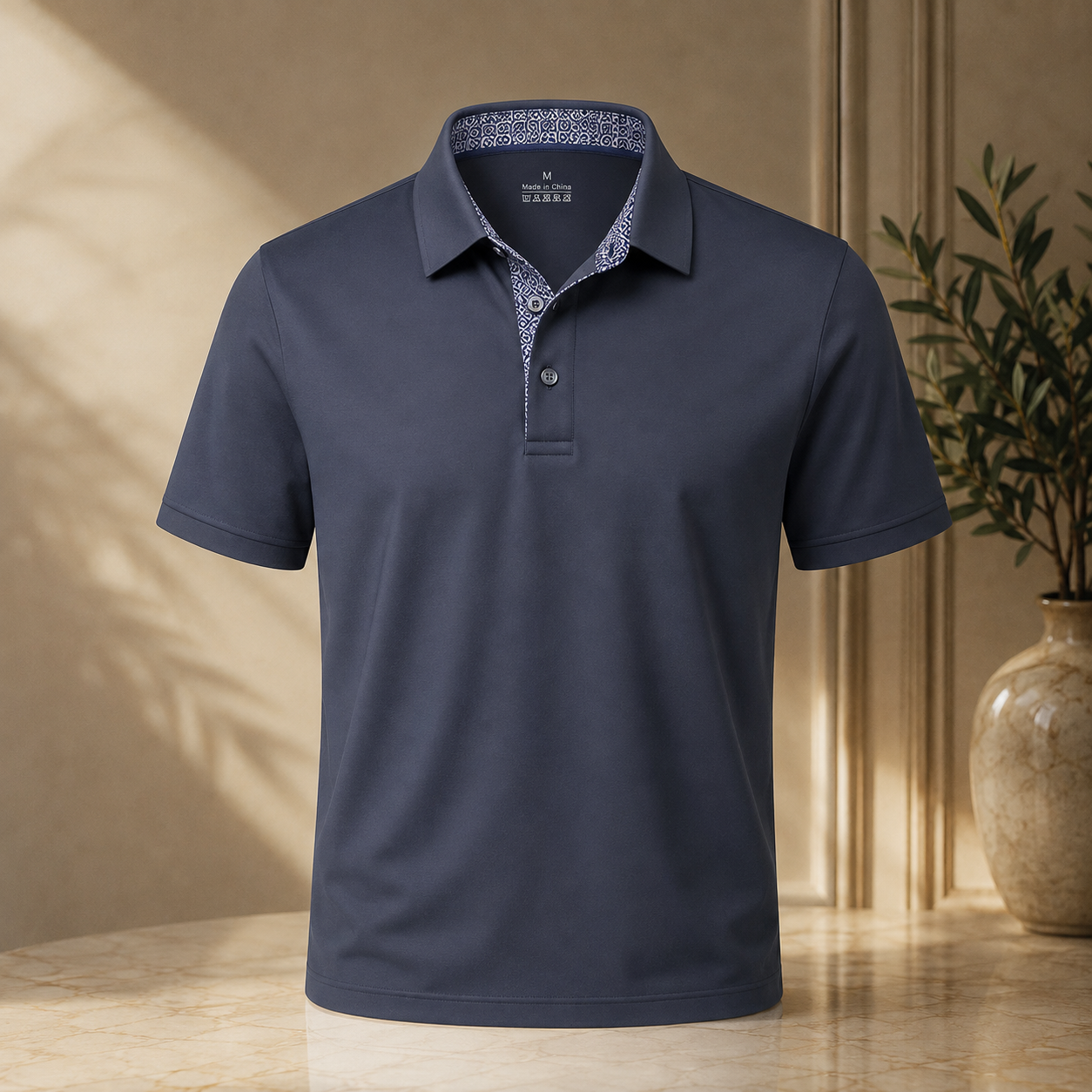 👔 Men's Premium Contrast Collar Polo