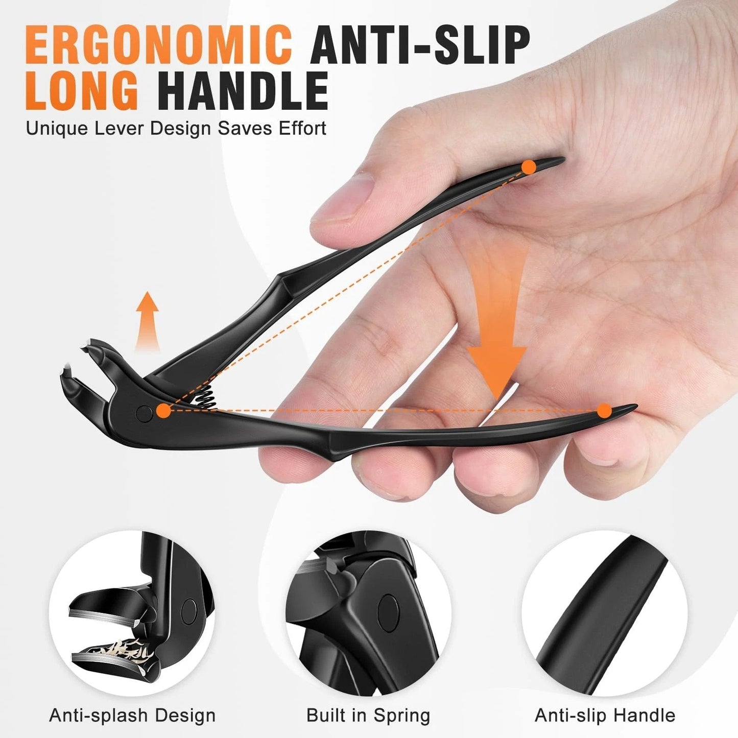 ✂️🖤 Easy-Grip Curved Nail Clipper for Seniors
