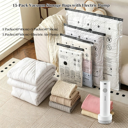 Vacuum Storage Bags with Electric Pump