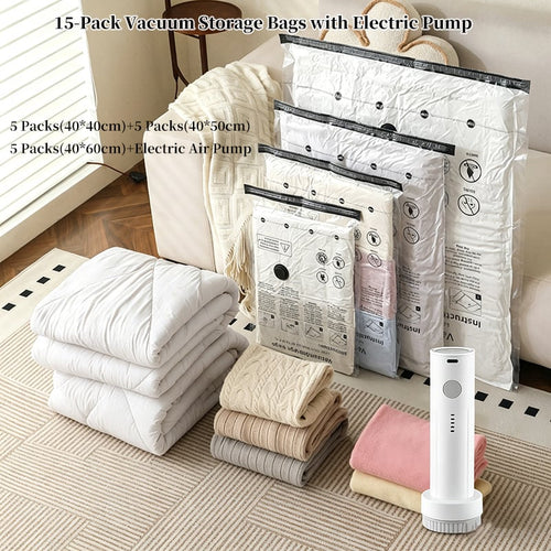 Vacuum Storage Bags with Electric Pump