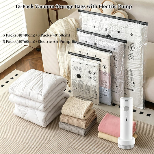 Vacuum Storage Bags with Electric Pump