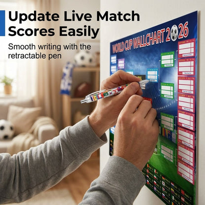 ⚽🏆 2026 Soccer Fan Wall Chart Kit 📅 Group Stage & Knockouts