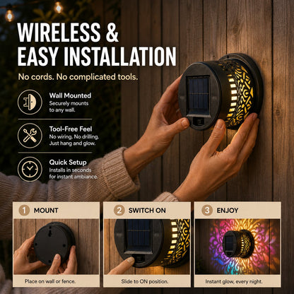✨ Mandala Solar Wall Lamp – Magical Patio Night Ambience