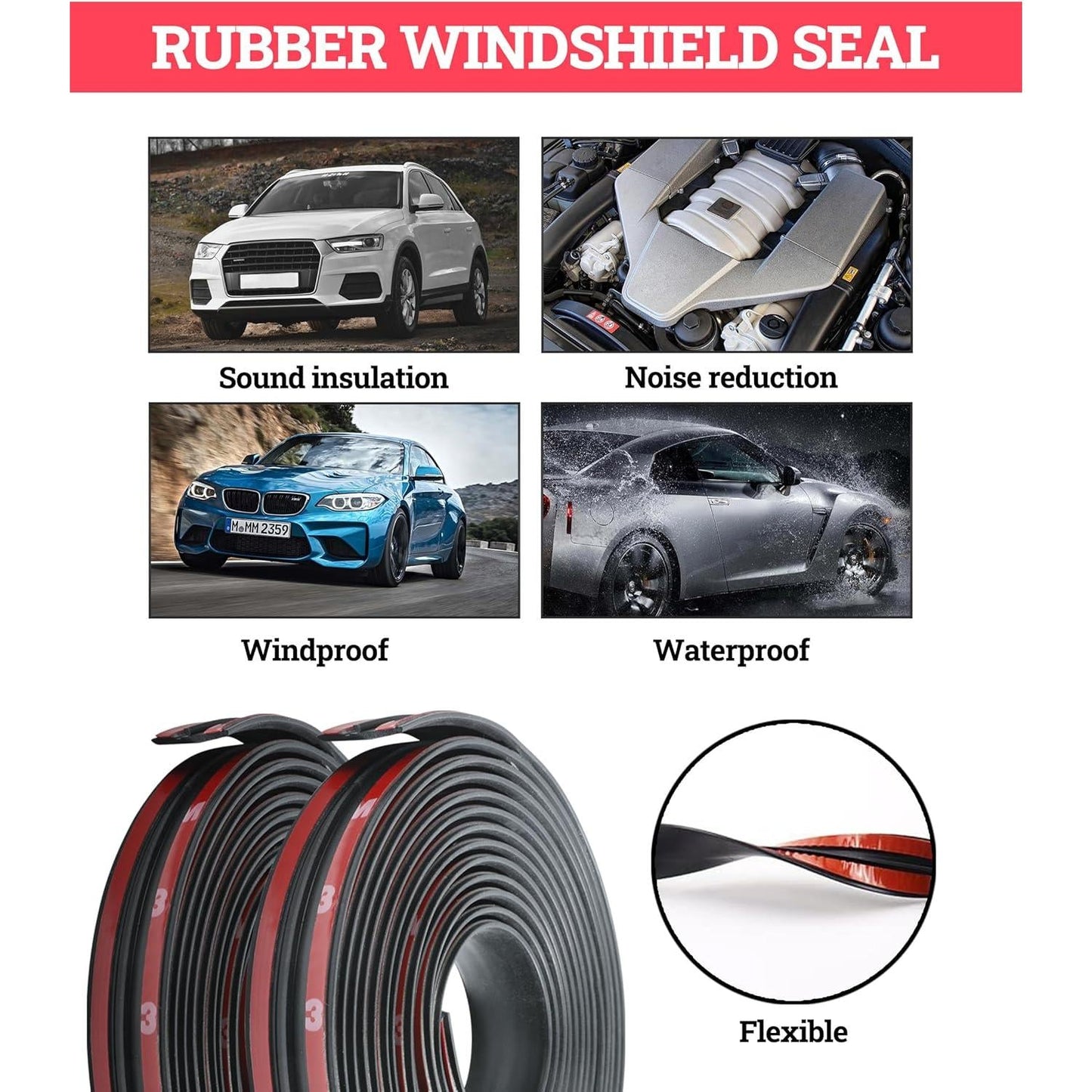 🛠️Universal T-Shape EPDM Car Weatherstrip Seal | Soundproof & Waterproof Gap Filler