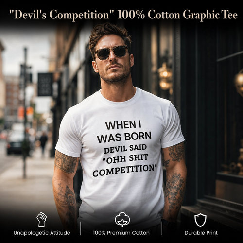 "Devil's Competition" 100% Cotton Graphic Tee 😈🔥