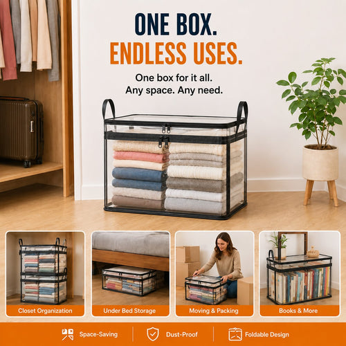 📦 Heavy-Duty Clear Storage Box 🏠 Portable & Durable Design